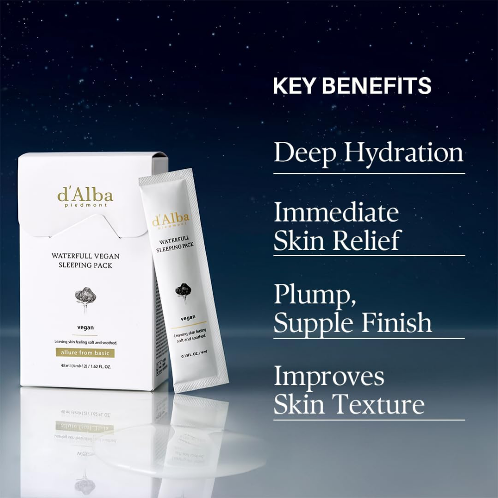 D'Alba Waterfull Vegan Sleeping Pack 12 x 4ml