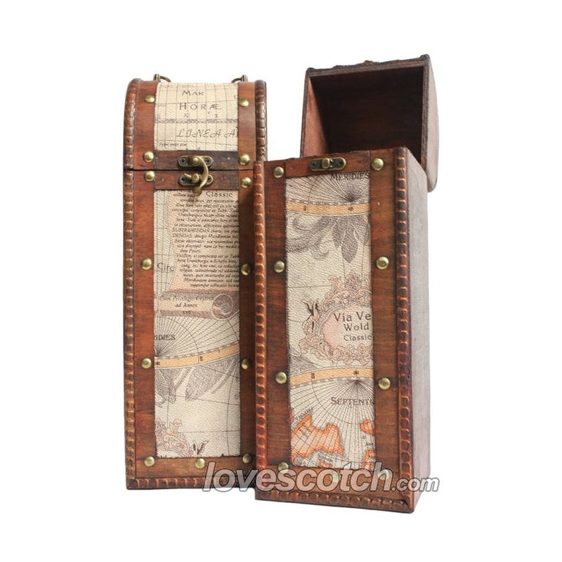 Gift Box - Wooden World Map Leather Belted