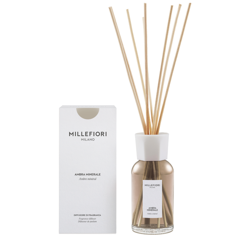 Millefiori Milano Reed Diffuser Ambra Minerale 250ml