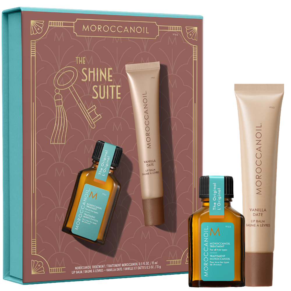 Moroccanoil The Shine Suite Treatment & Vanilla Date Lip Balm Gift Set
