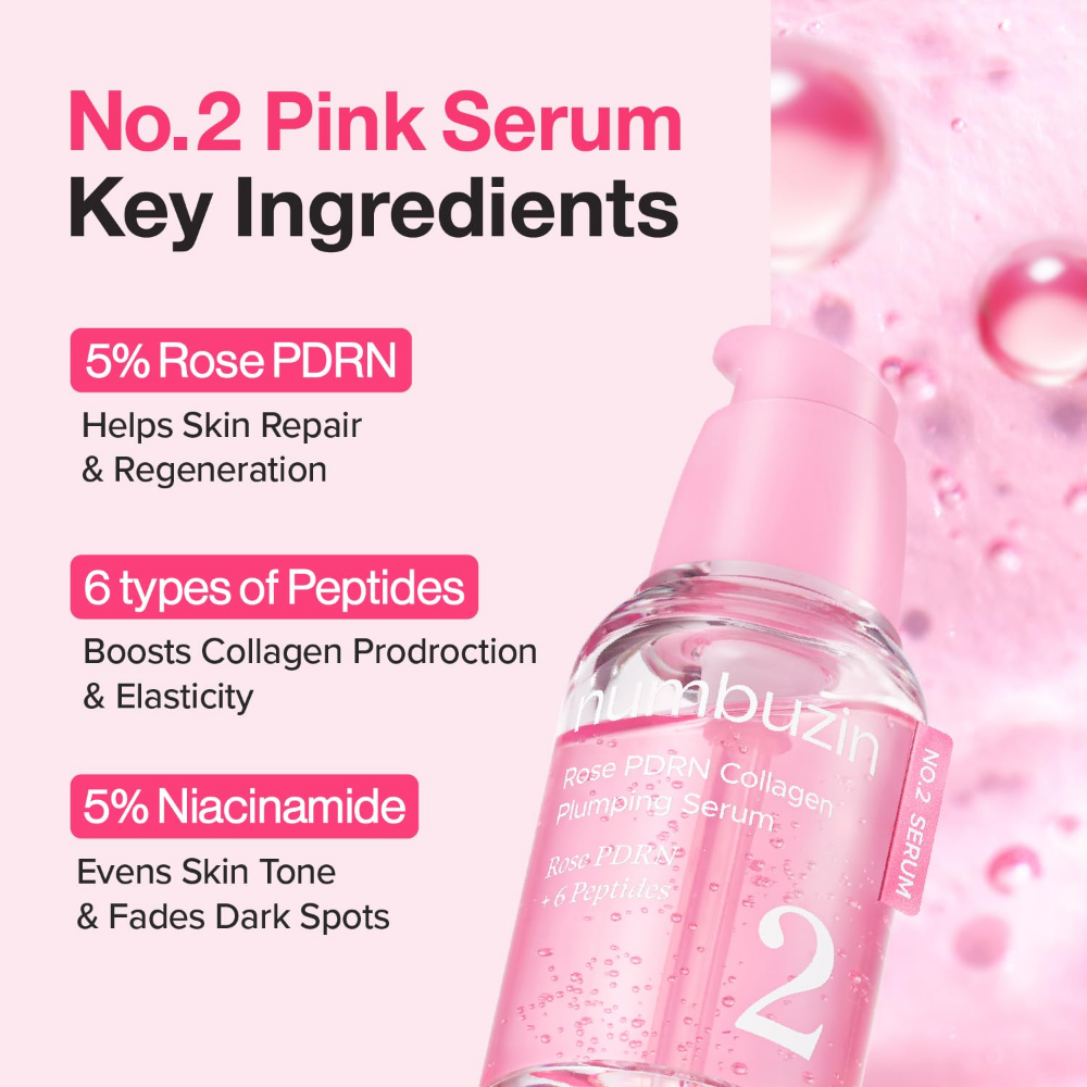 Numbuzin No. 2 Rose PDRN Collagen Plumping Serum 30ml