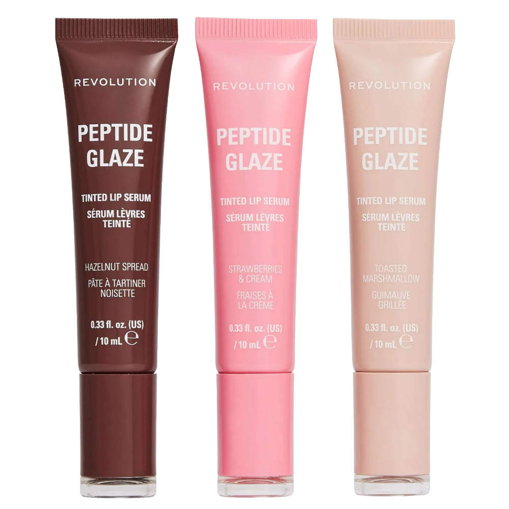Makeup Revolution Peptide Glaze Edit Tinted Lip Serum Gift Set 3 x 10ml