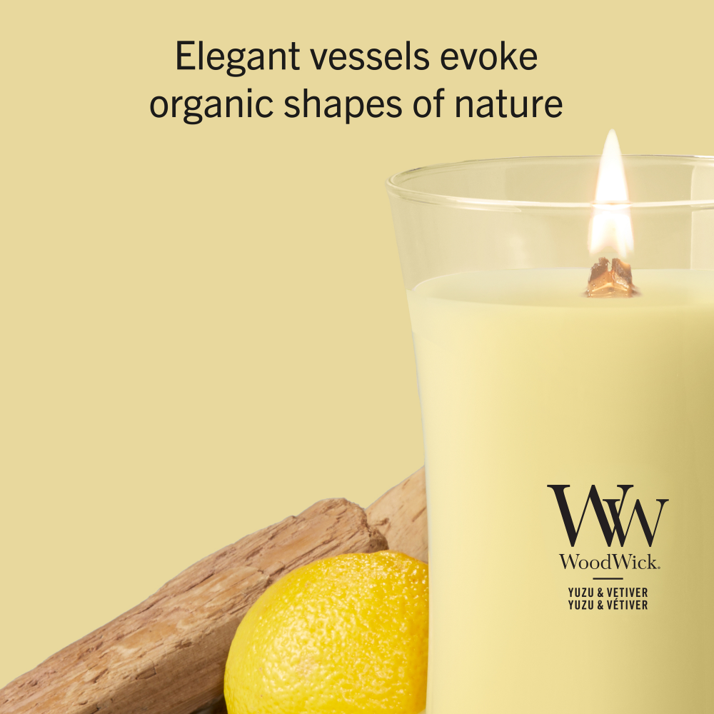 WoodWick Yuzu & Vetiver Large Hourglass Jar Candle