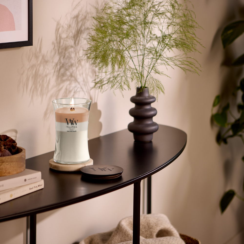 WoodWick Trilogy Cafe Macchiato Large Hourglass Jar Candle