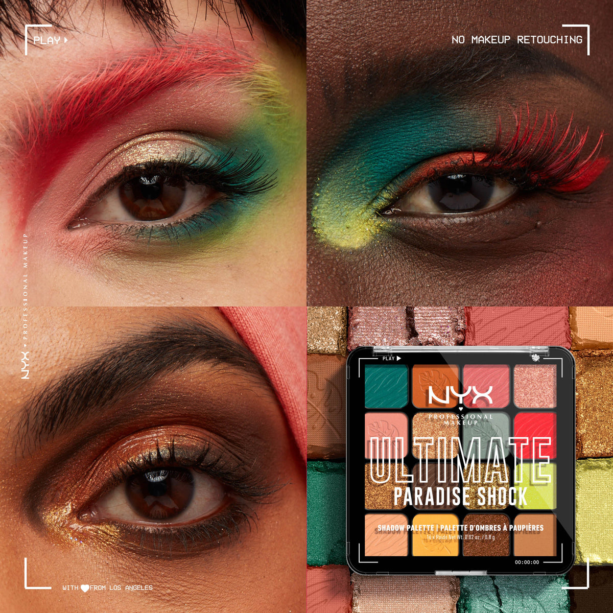 NYX Professional Makeup Ultimate 16 Colour Eyeshadow Palette Paradise Shock