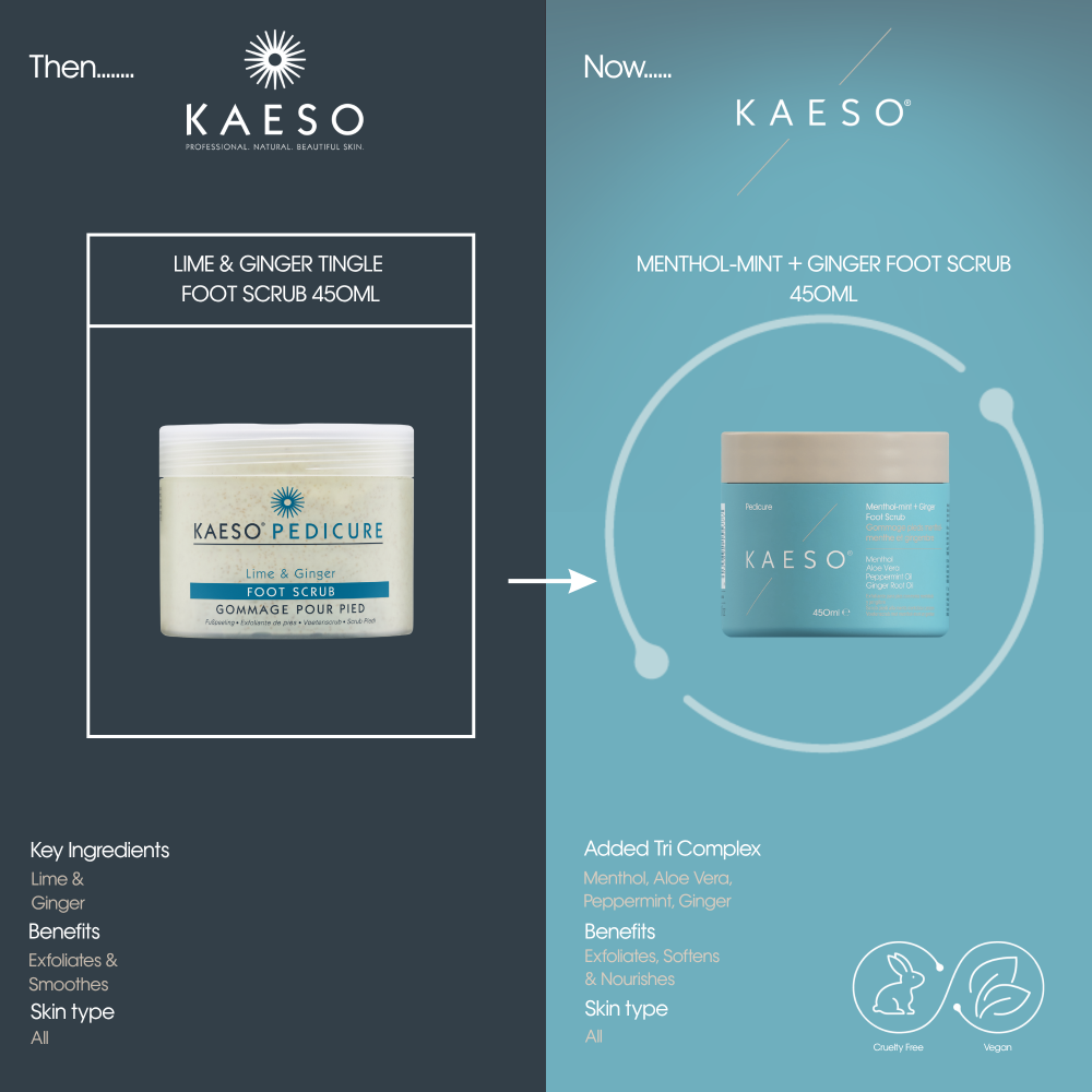 Kaeso Pedicure Menthol-Mint + Ginger Foot Scrub 450ml