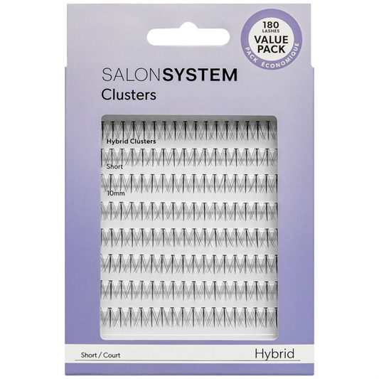 Salon System Individual Cluster Lashes Value Pack Hybrid Short Black