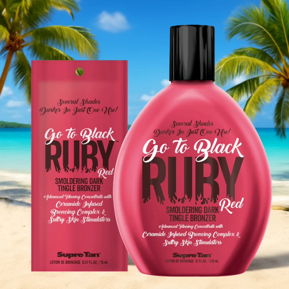 Supre Tan Go To Black Ruby Red Smouldering Dark Tingle Bronzer Tanning Accelerator Lotion 350ml