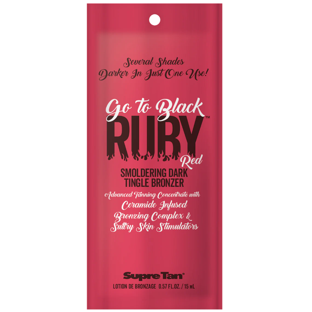 Supre Tan Go To Black Ruby Red Smouldering Dark Tingle Bronzer Tanning Accelerator Lotion Sachet 15ml