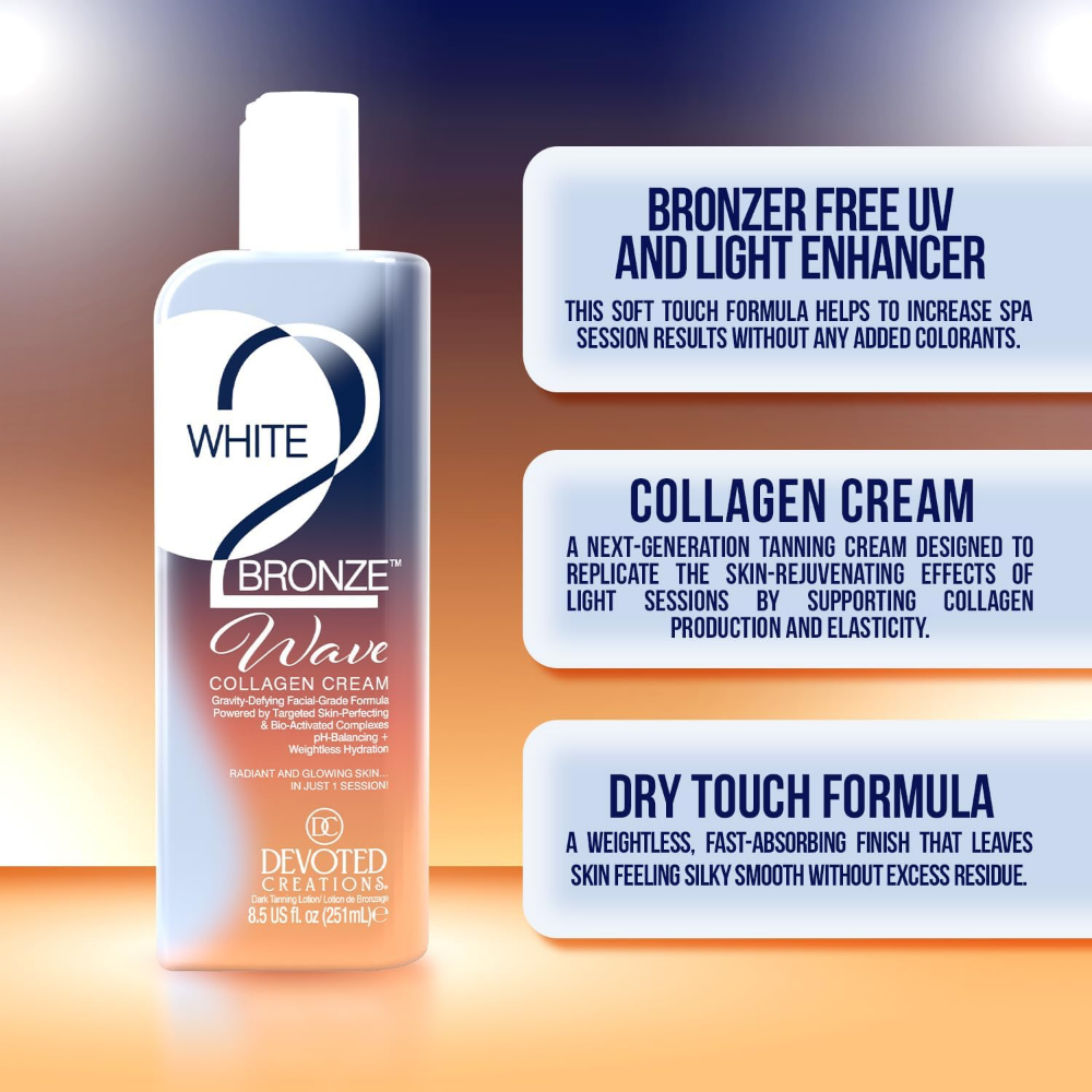 Devoted Creations White2Bronze Wave Collagen Cream Dark Tanning Accelerator Lotion Sachet 15ml