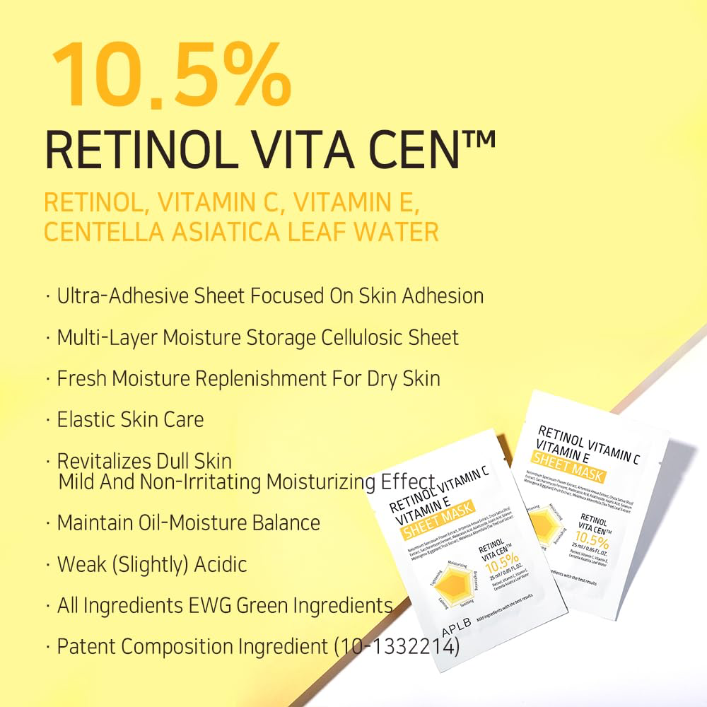 APLB Retinol Vitamin C Vitamin E Sheet Mask 25ml