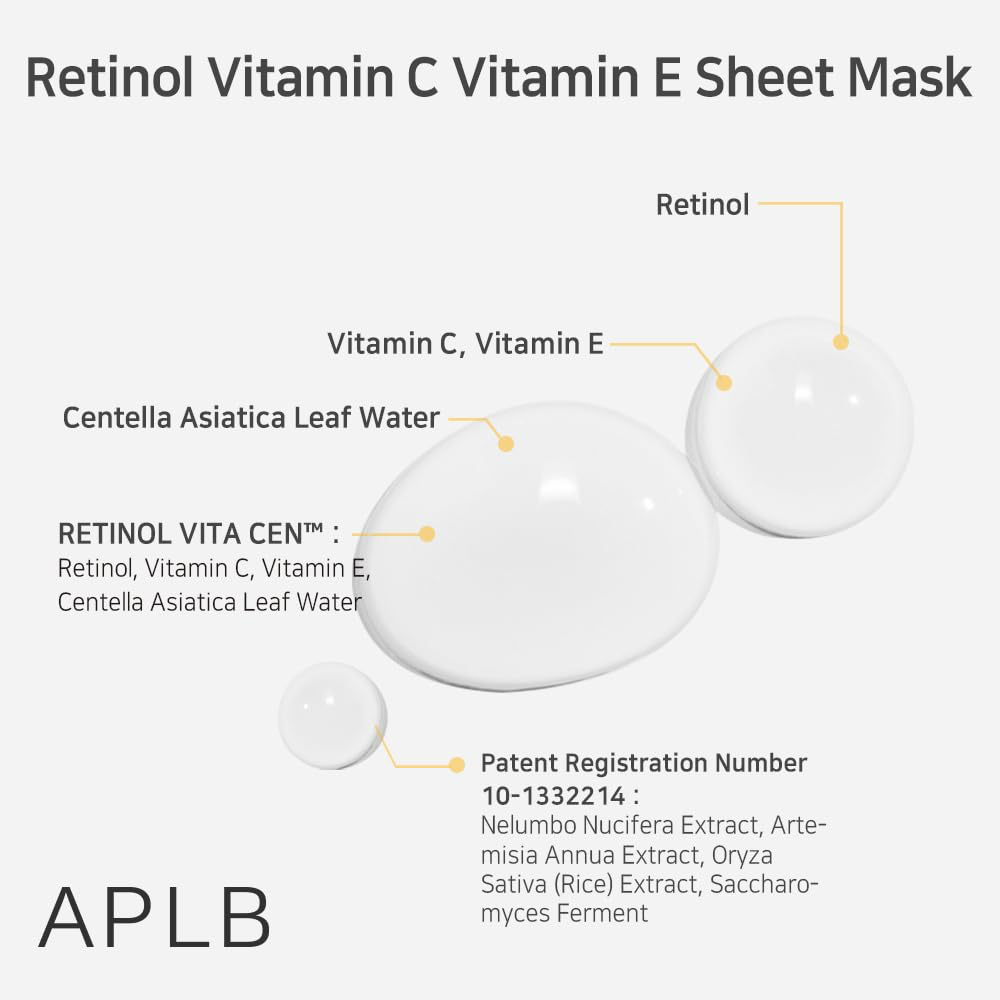APLB Retinol Vitamin C Vitamin E Sheet Mask 25ml