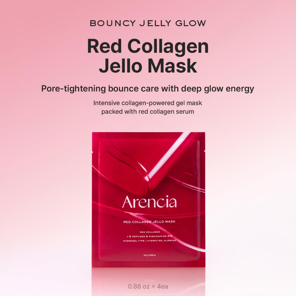Arencia Red Collagen Jello Hydrogel Mask 4 x 25g