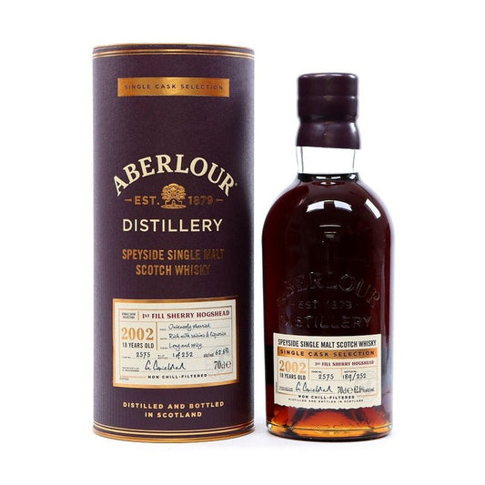 Aberlour 18 Year Old Single Cask First Fill Sherry Butt 2002 Speyside Single Malt Scotch Whisky