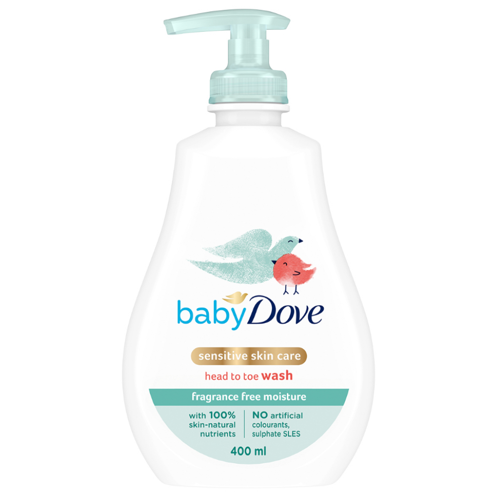 Baby Dove Sensitive Moisture Head To Toe Fragrance Free Body Wash 400ml
