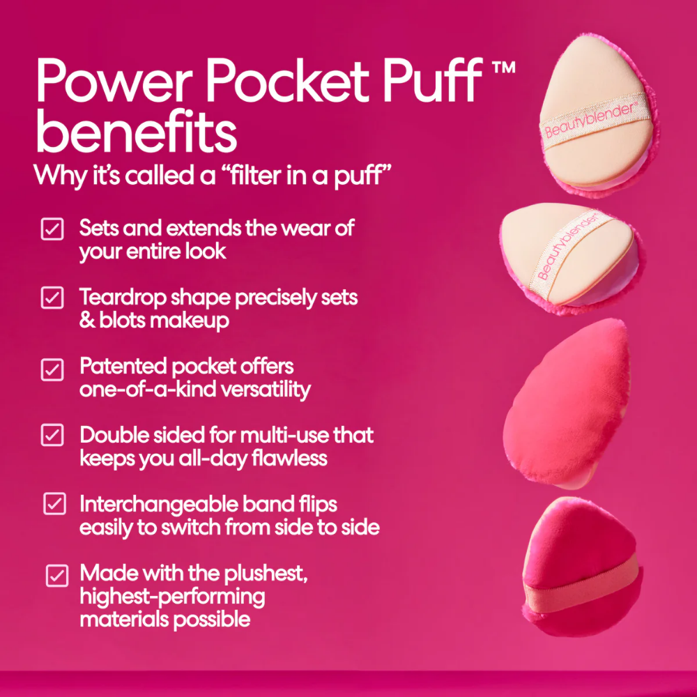 Beautyblender Dual-Sided Power Pocket Powder Puff