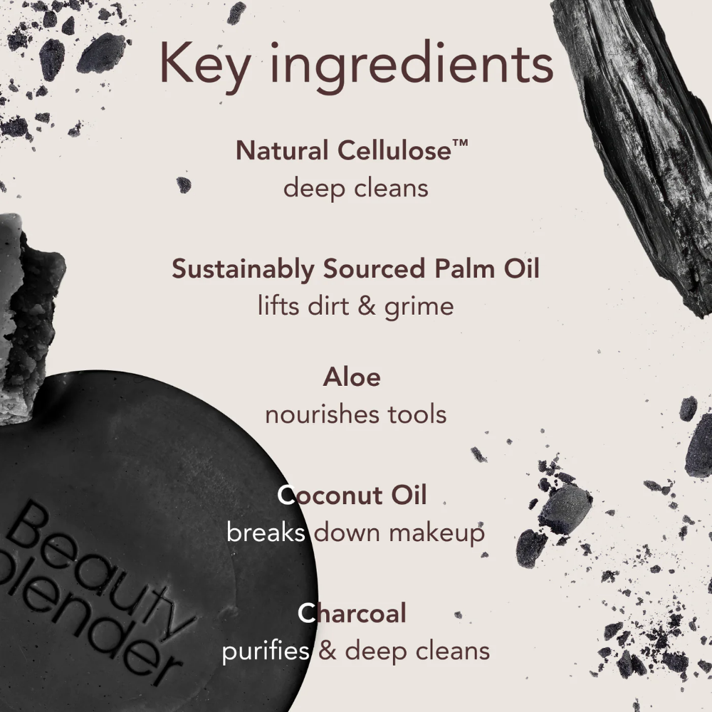 Beautyblender Blendercleanser Tool Scrub Solid Exfoliating Hand, Sponge & Brush Cleanser Charcoal 28g