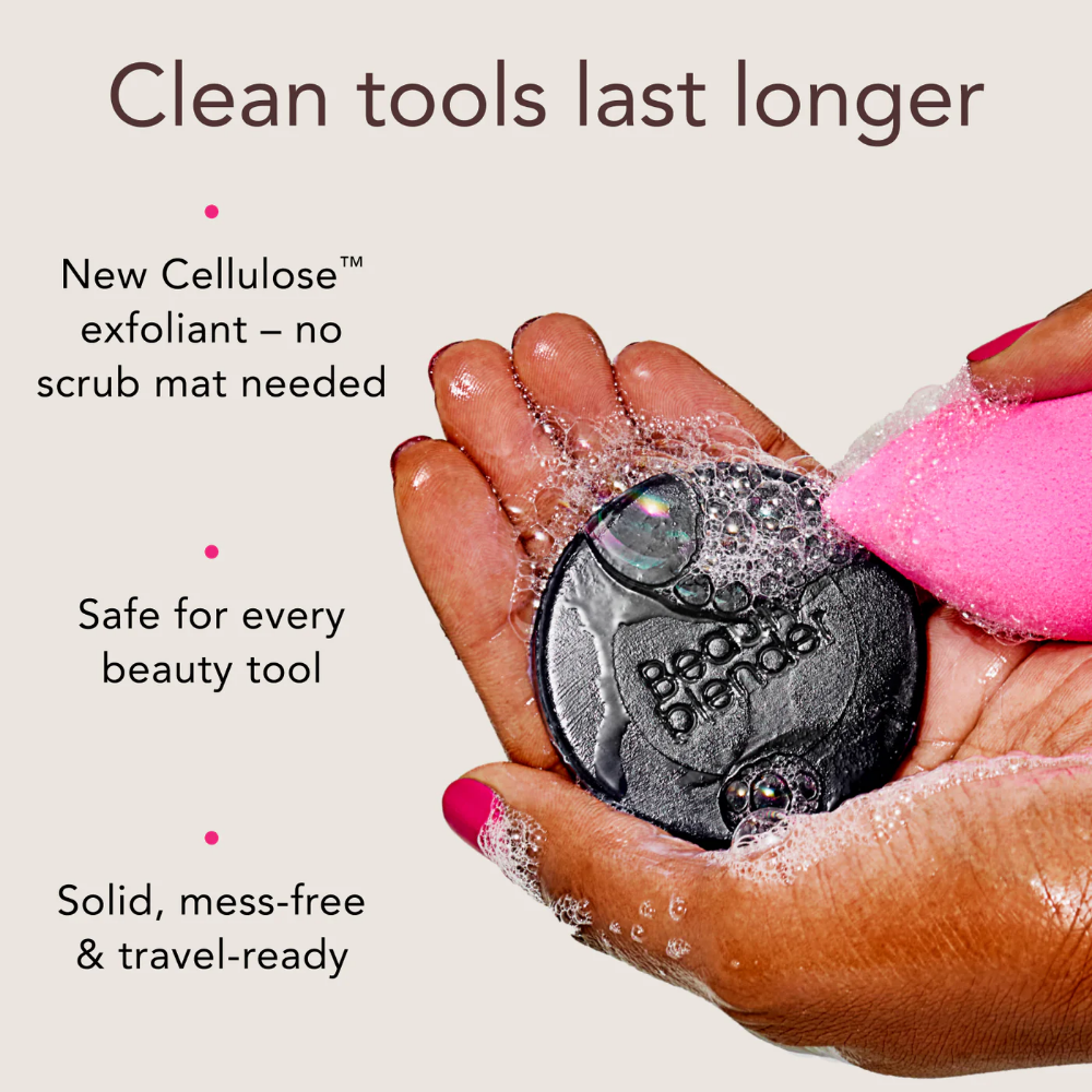 Beautyblender Blendercleanser Tool Scrub Solid Exfoliating Hand, Sponge & Brush Cleanser Charcoal 28g