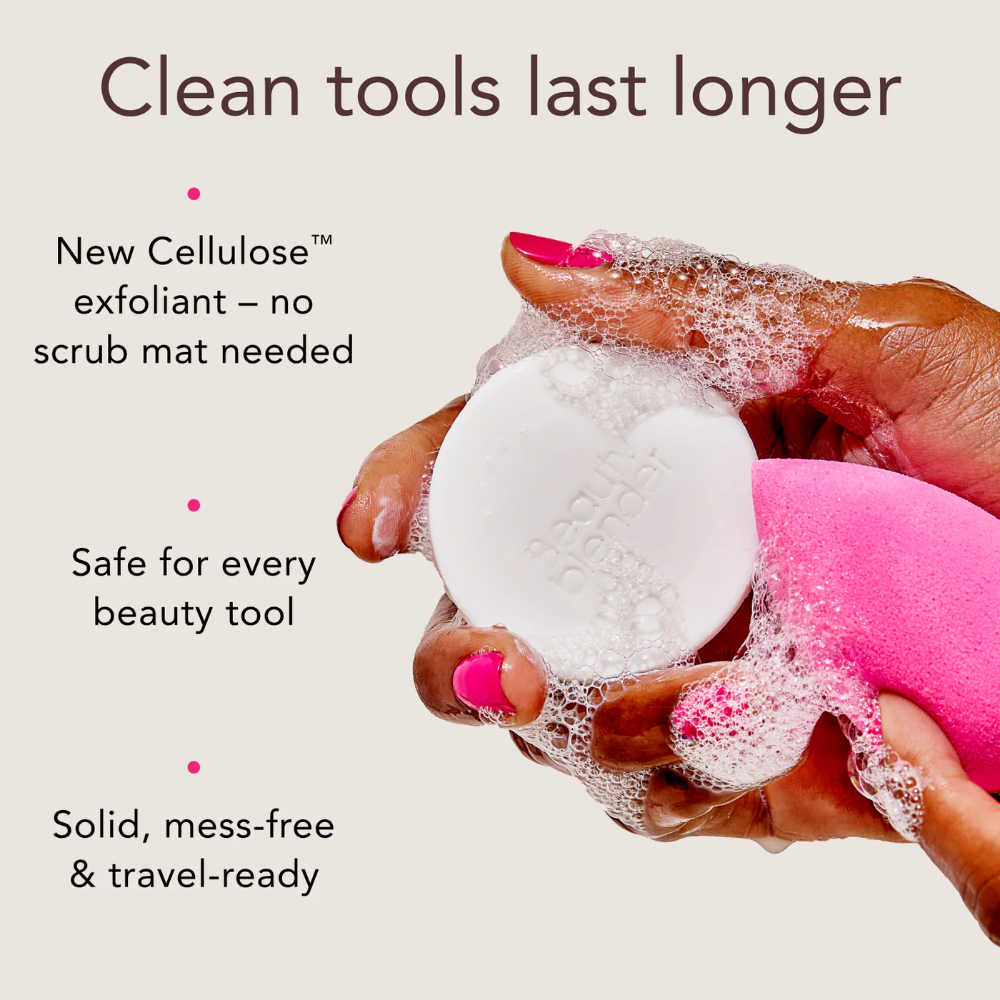 Beautyblender Blendercleanser Tool Scrub Solid Exfoliating Hand, Sponge & Brush Cleanser Unscented 28g