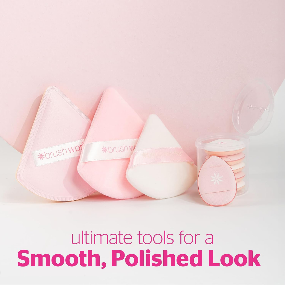 Brushworks Puff It Pretty Powder & Pillow Puff Set