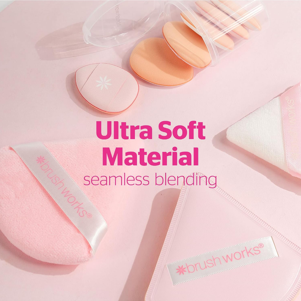 Brushworks Puff It Pretty Powder & Pillow Puff Set