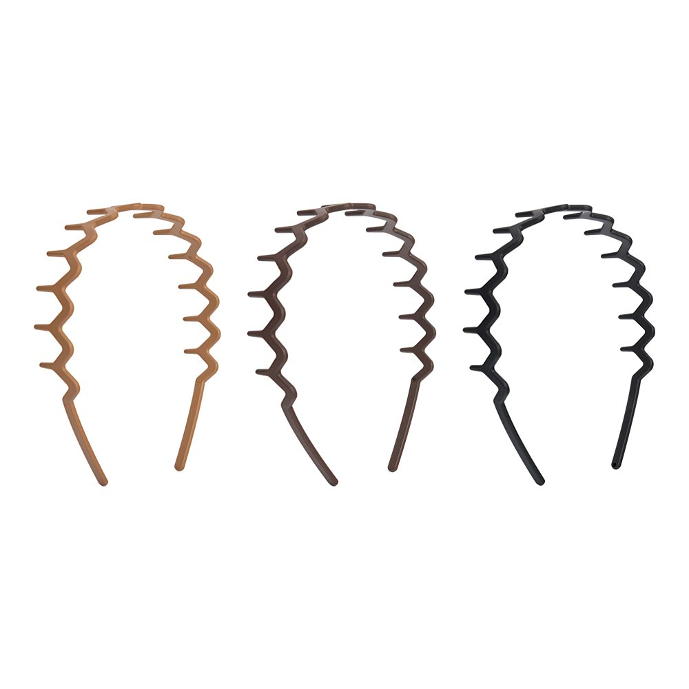 Brushworks Neutral Zig Zag Headbands Pack of 3