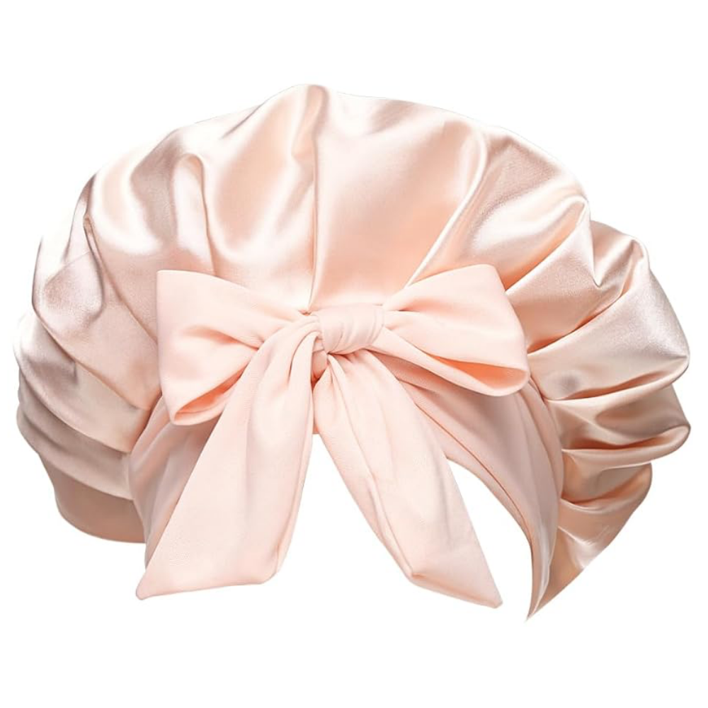 Brushworks Double Layer Satin Hair Bonnet Ballet Pink
