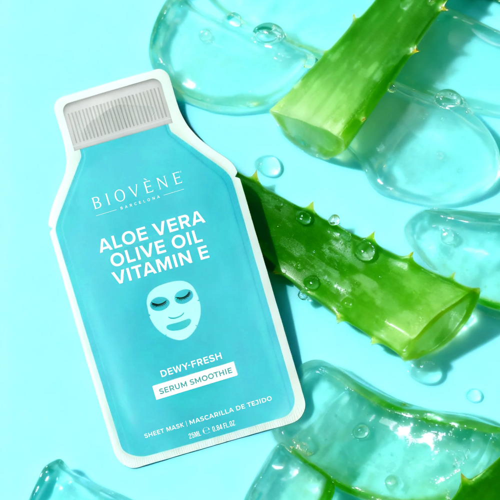 Biovene Aloe Vera Olive Oil Vitamin E Dewy-Fresh Serum Smoothie Face Mask 25ml