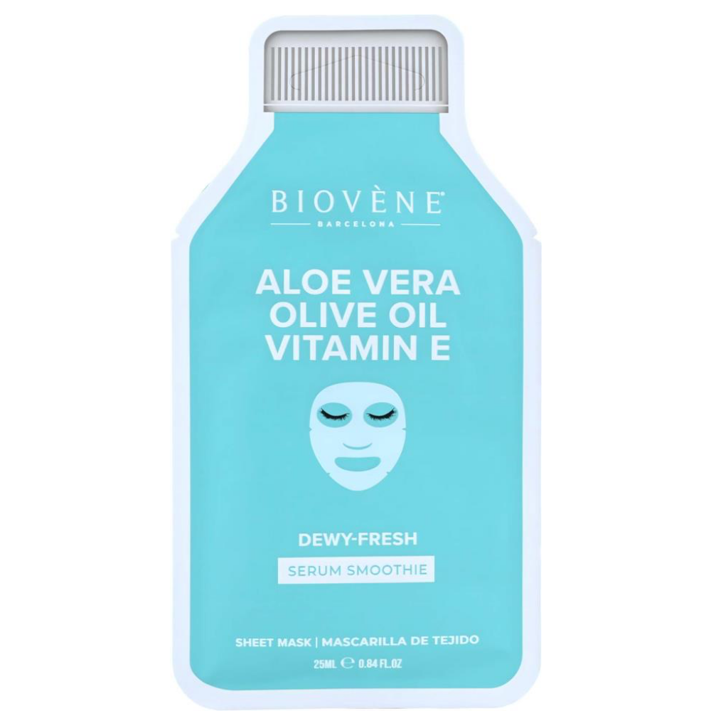 Biovene Aloe Vera Olive Oil Vitamin E Dewy-Fresh Serum Smoothie Face Mask 25ml