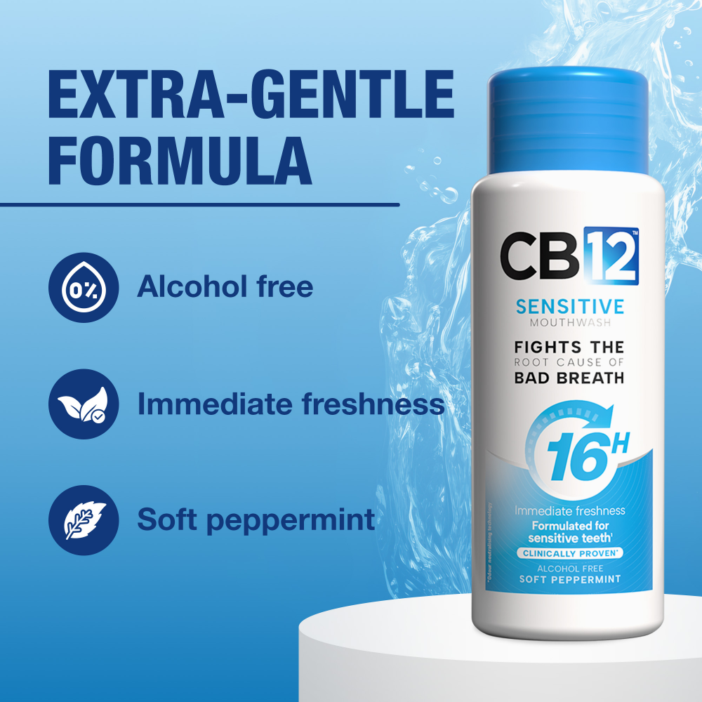 CB12 Mouthwash Oral Rinse Sensitive Soft Menthol 250ml
