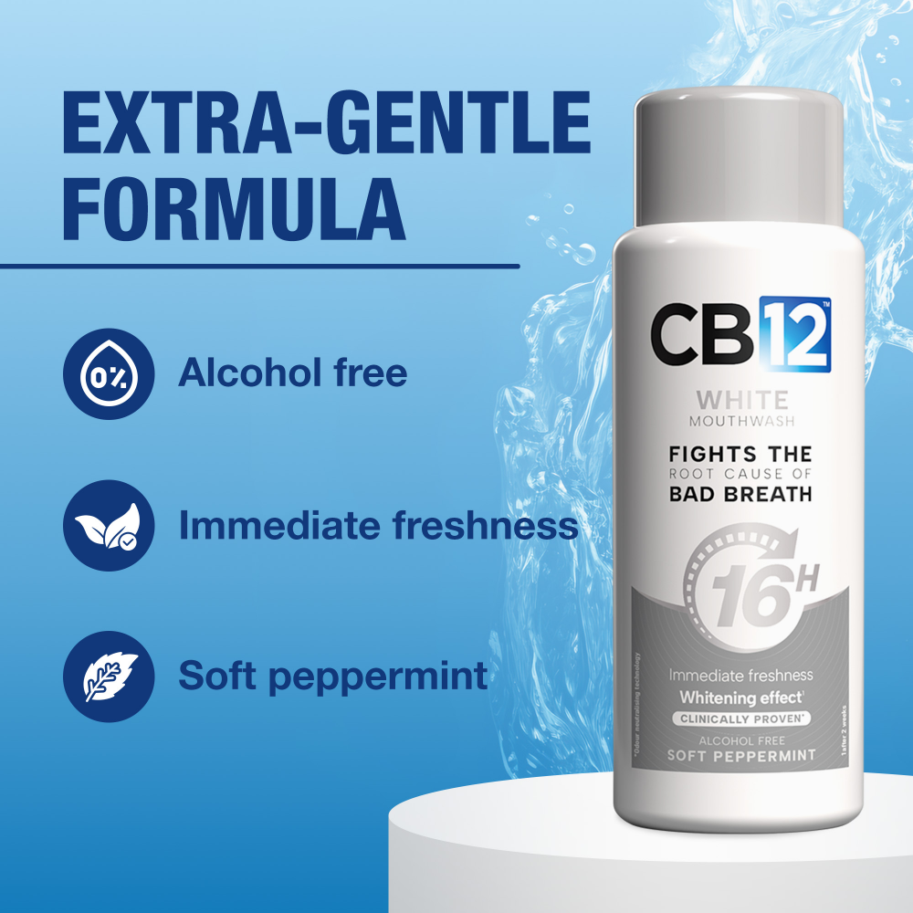 CB12 Mouthwash Oral Rinse Whitening Soft Peppermint 250ml