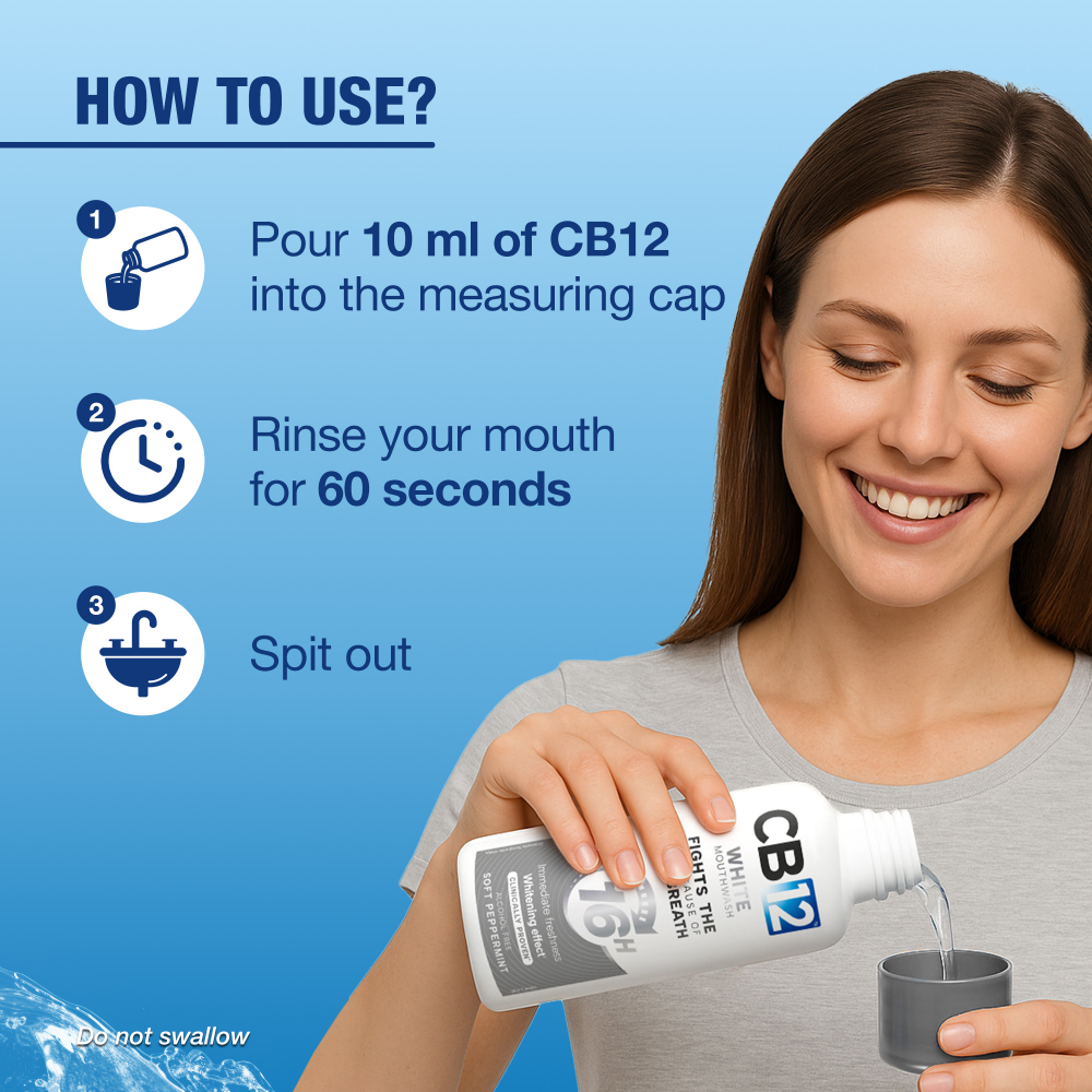 CB12 Mouthwash Oral Rinse Whitening Soft Peppermint 250ml