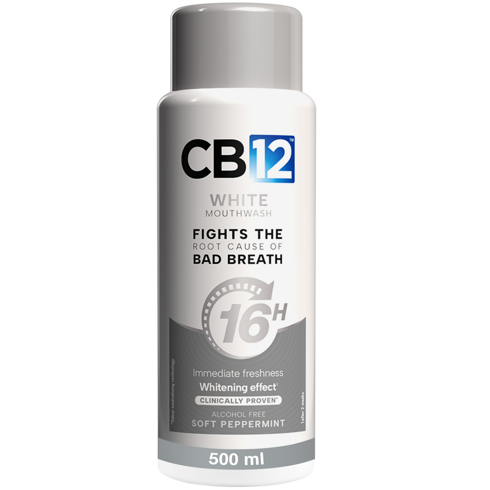 CB12 Mouthwash Oral Rinse Whitening Soft Peppermint 500ml