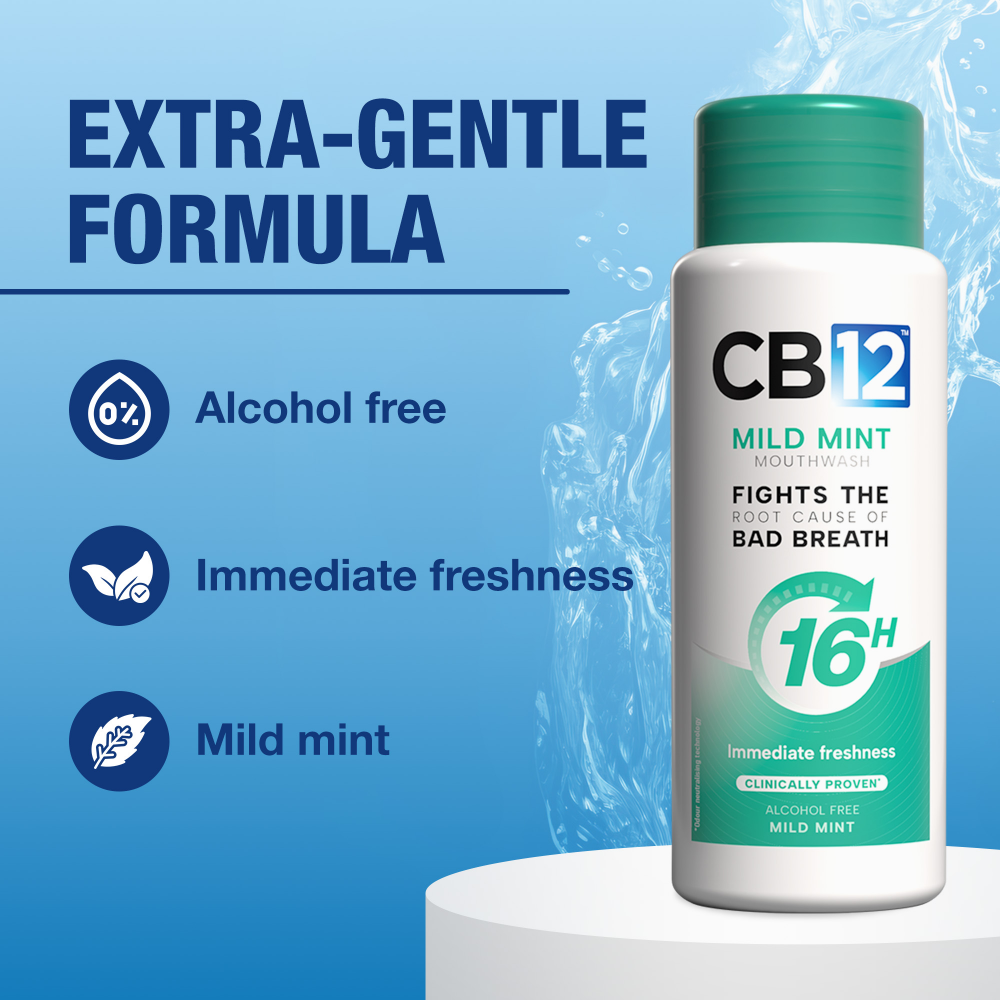 CB12 Mouthwash Oral Rinse Mild Mint/Menthol 250ml
