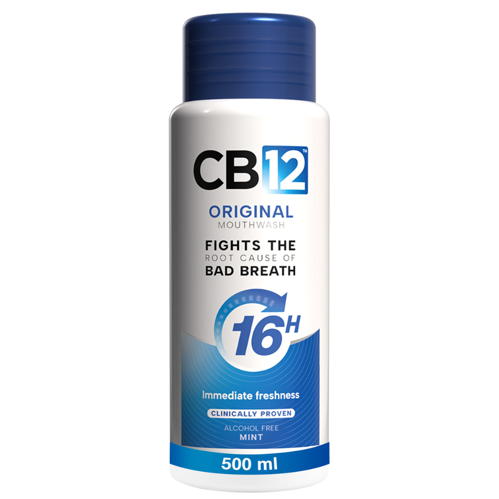 CB12 Mouthwash Mint/Menthol 500ml & Boost Strong Mint Chewing Gum x10 Twin