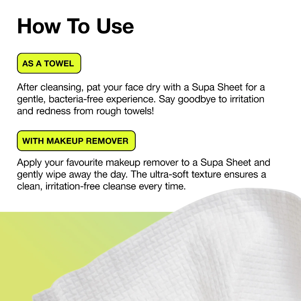 Carbon Theory Supa-Sheets XL Cleansing Towels x50