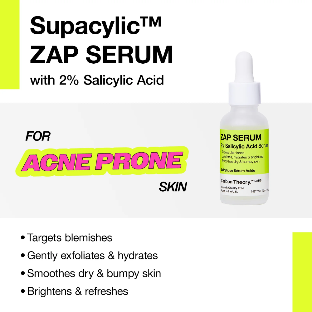 Carbon Theory Supacylic Zap Serum 2% Salicylic Serum 30ml