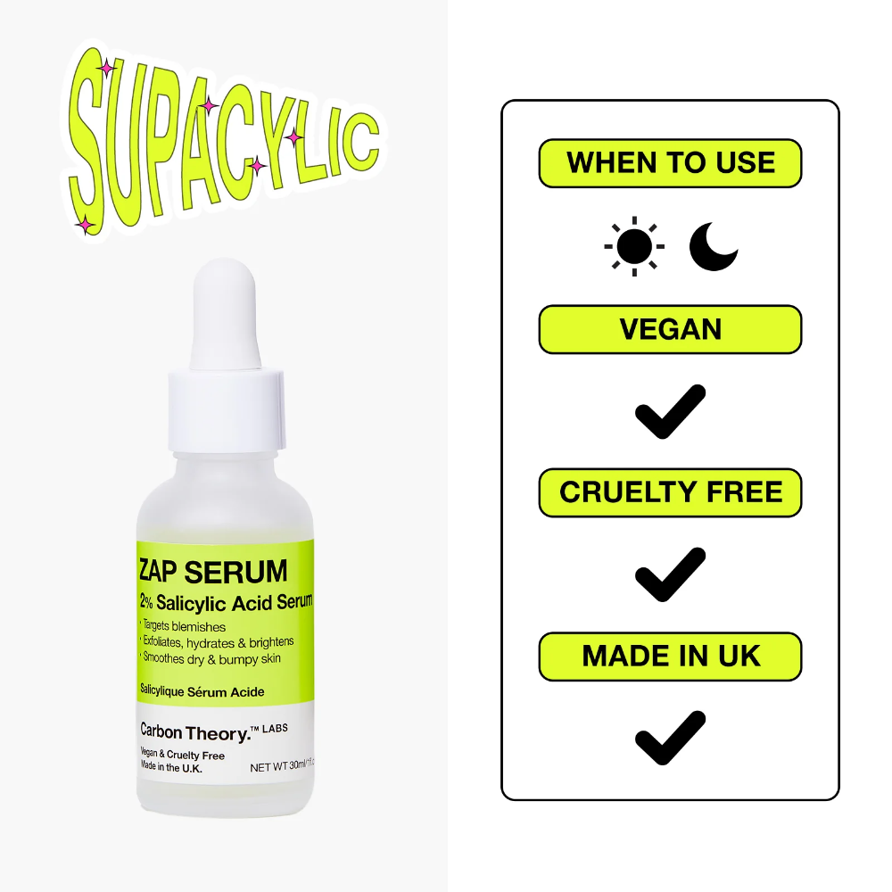 Carbon Theory Supacylic Zap Serum 2% Salicylic Serum 30ml