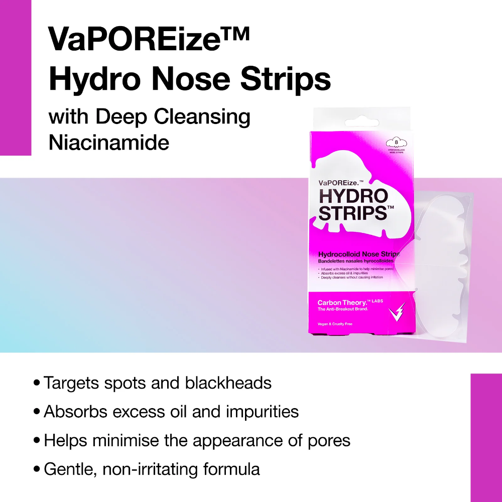 Carbon Theory VaPOREise Hydro Strips Hydrocolloid Nose Strips x8
