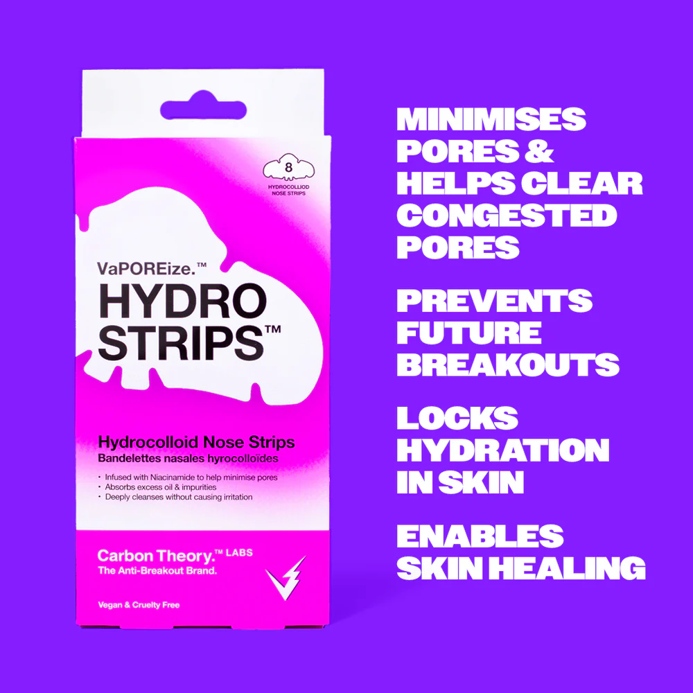 Carbon Theory VaPOREise Hydro Strips Hydrocolloid Nose Strips x8