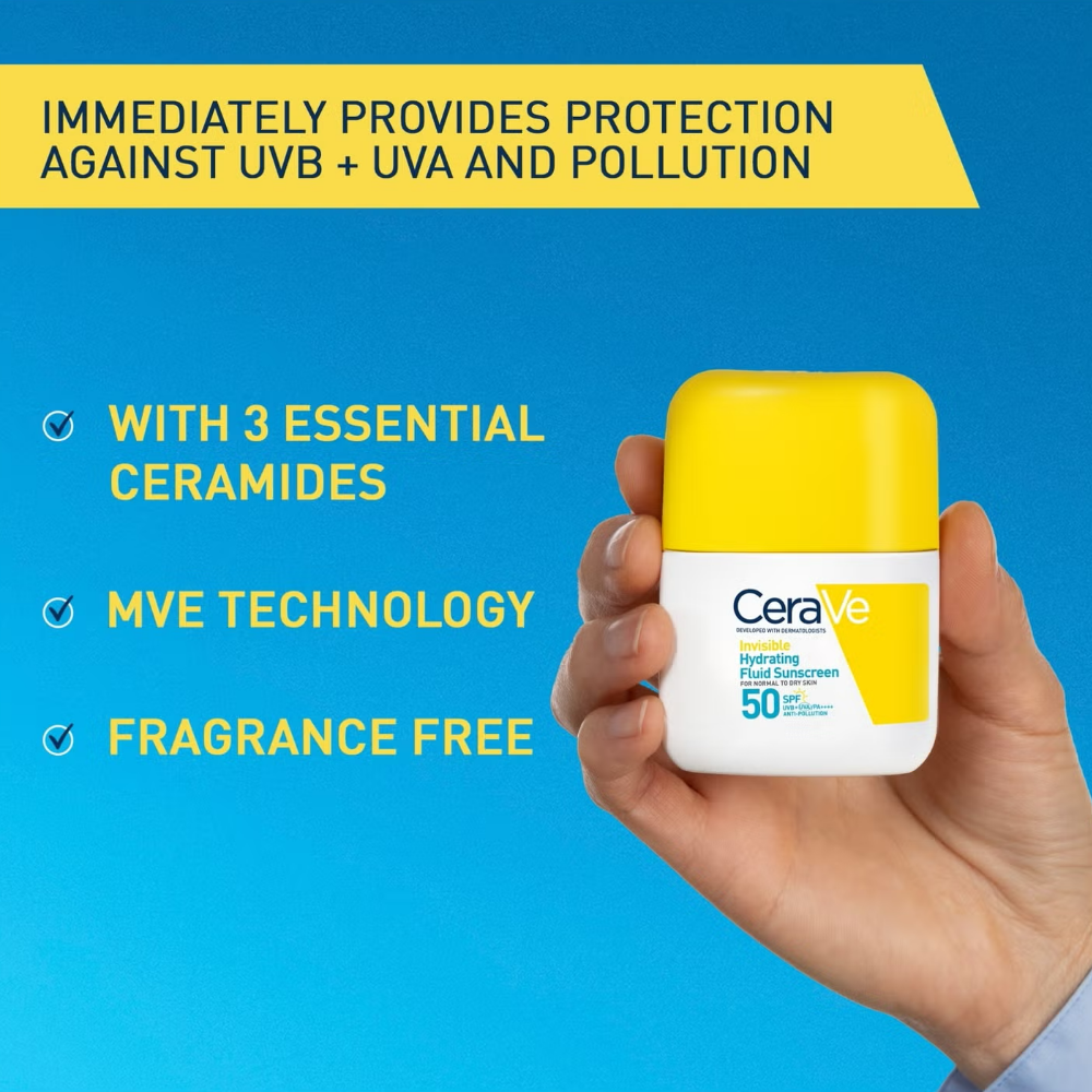 CeraVe Invisible Hydrating Fluid Sunscreen PA++++ SPF50+ 50ml