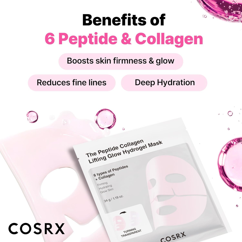 CosRx The Peptide Collagen Lifting Glow Hydrogel Sheet Mask 3 x 34g