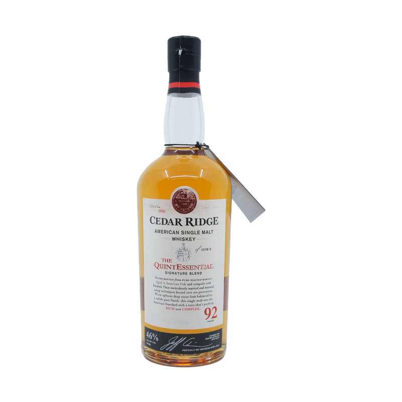 Cedar Ridge 'The QuintEssential' American Single Malt Whiskey