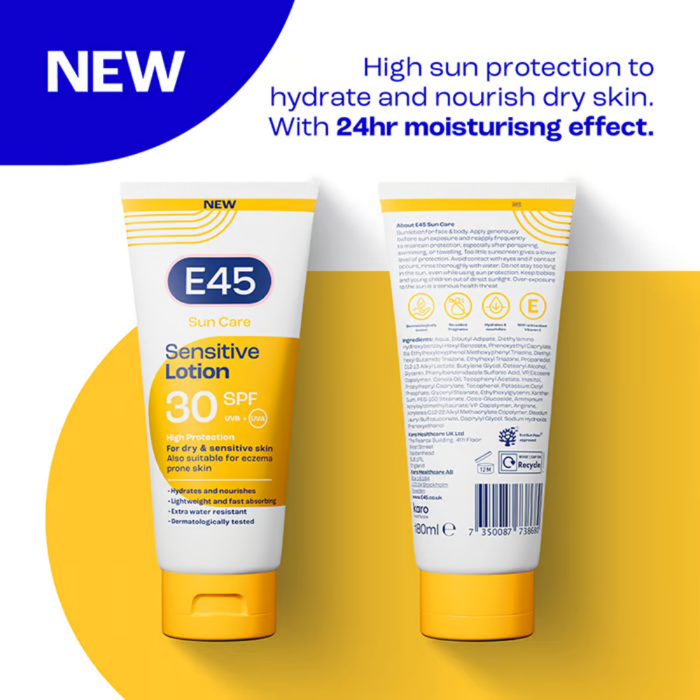 E45 Sun Care Sensitive Body Lotion SPF30 180ml