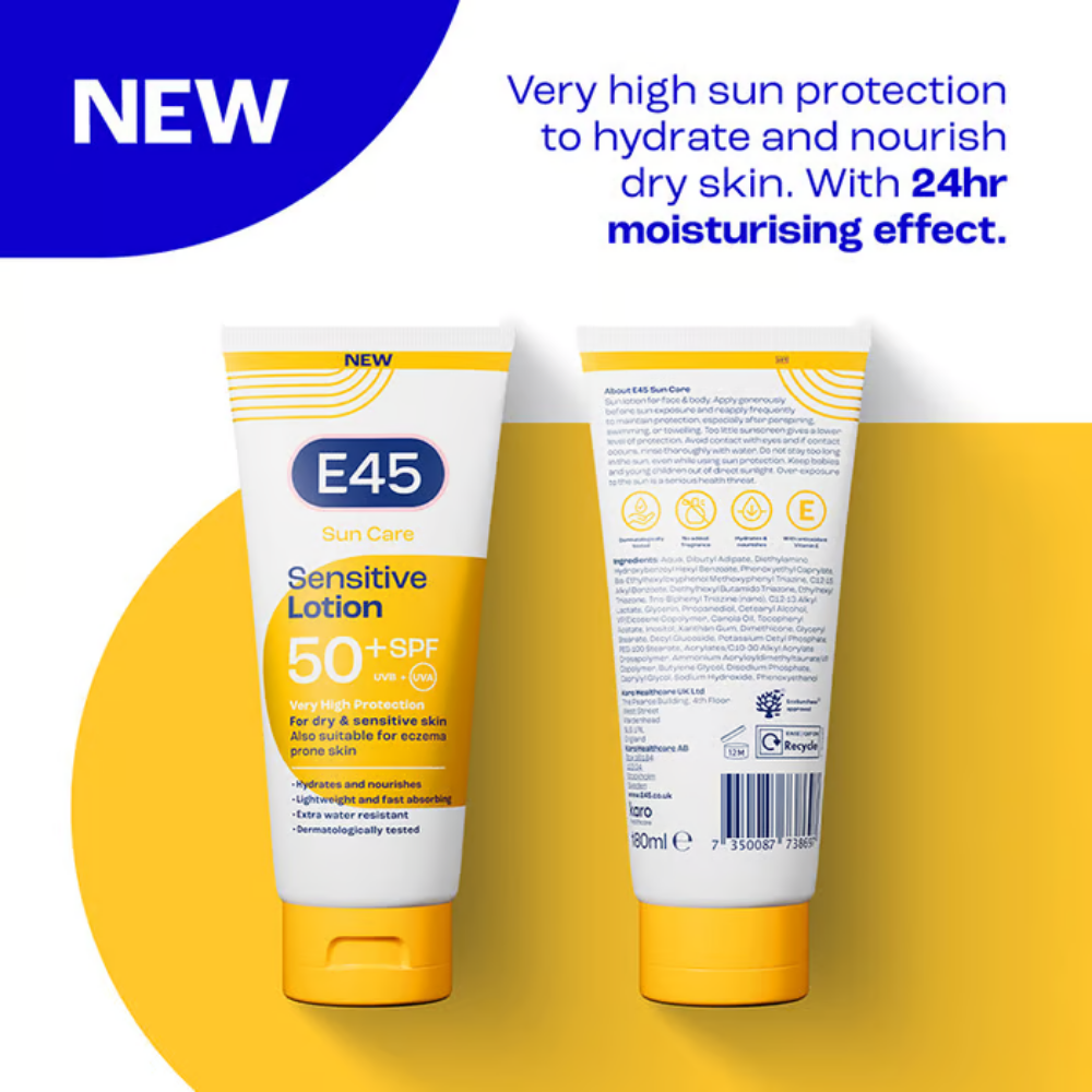E45 Sun Care Sensitive Body Lotion SPF50+ 180ml