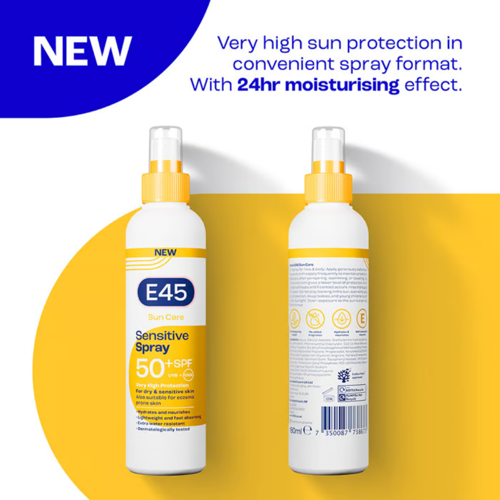 E45 Sun Care Sensitive Body Spray SPF50+ 180ml