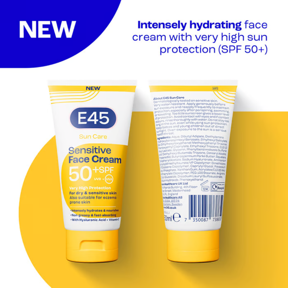 E45 Sun Care Sensitive Face Cream SPF50+ 50ml