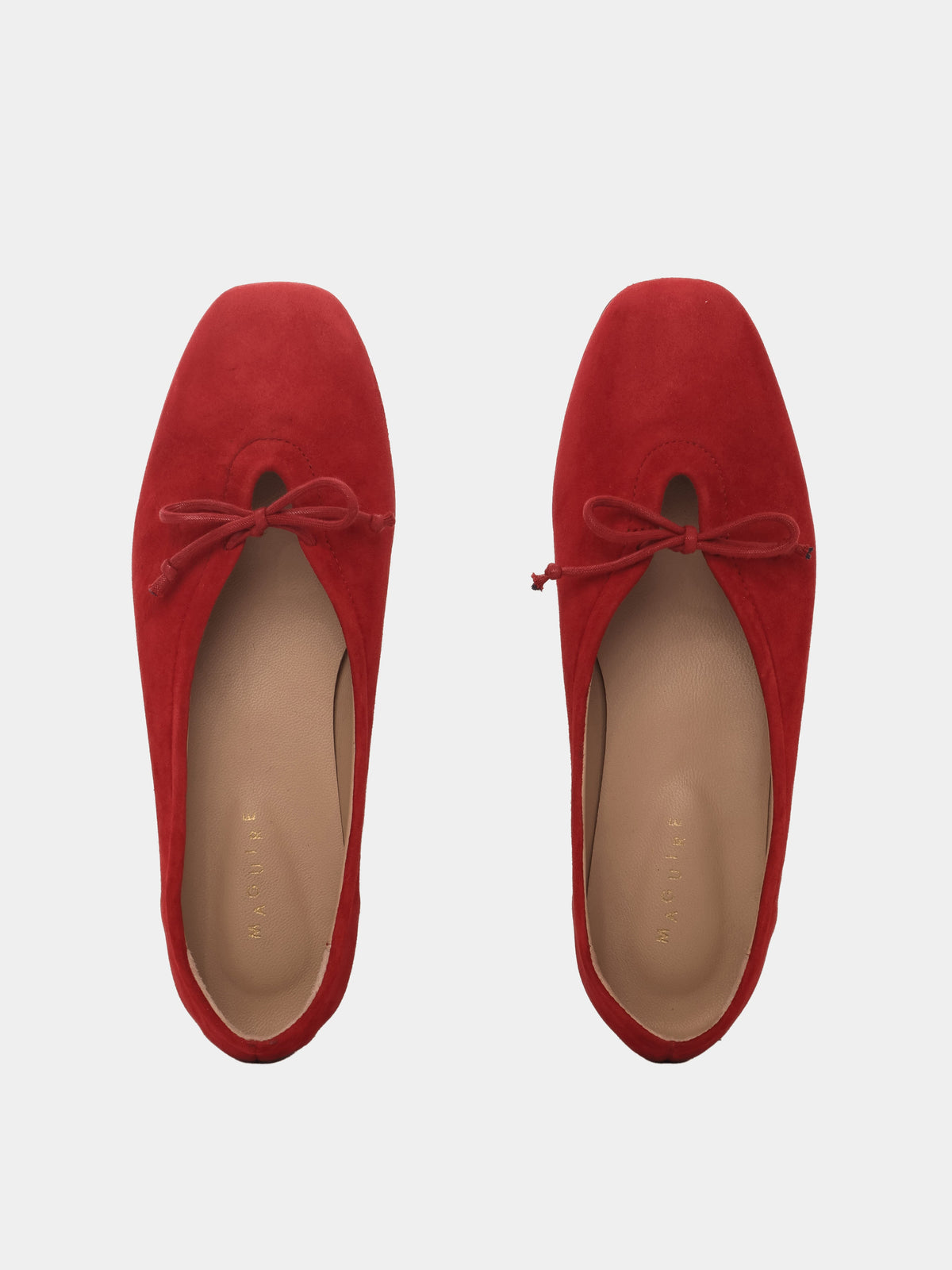 Prato Cherry Suede Ballerina
