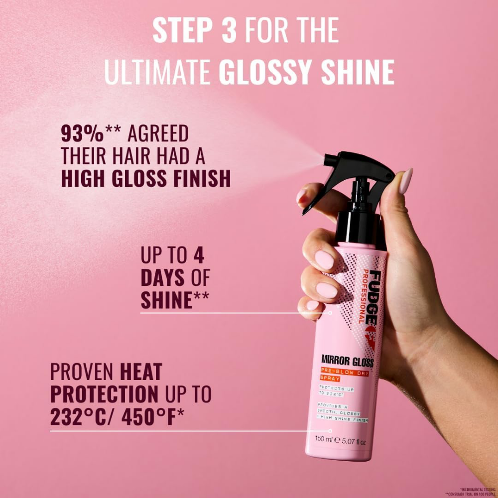 Fudge Professional Mirror Gloss Pre-Blow Dry Spray 150ml