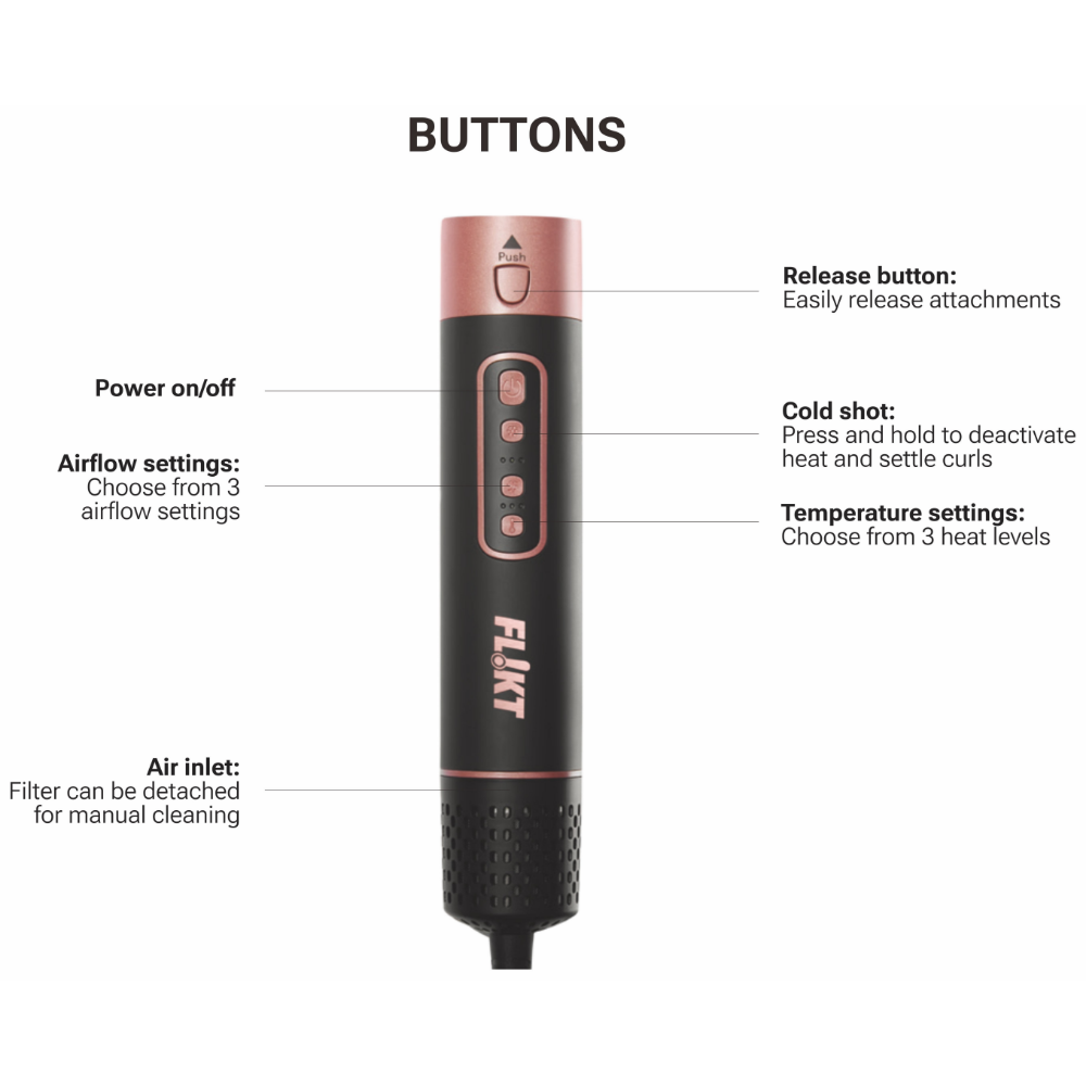 FL!KT 6-In-1 Hair Styling Wand